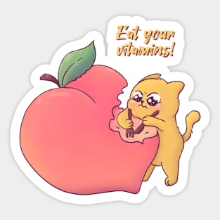 Peachy Cat Sticker